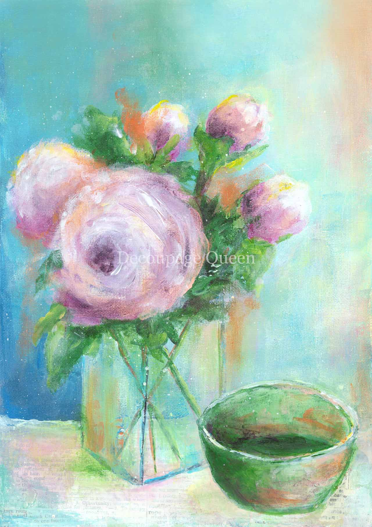 Ellen J Goods Rice Paper COTTAGE ROSES III
