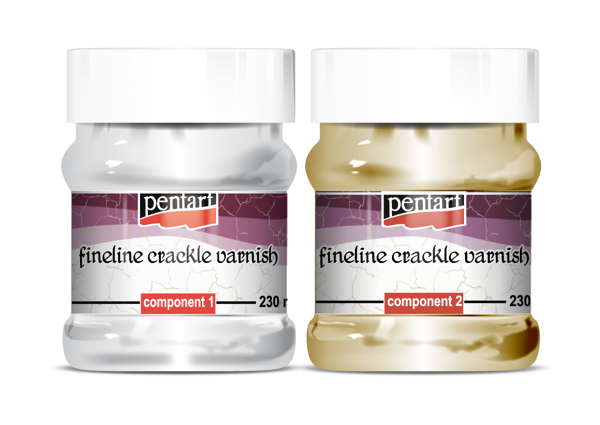 Pentart Fineline Crackle Varnish - 2 part, 230ml