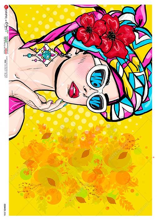 Paper Designs Rice Paper - Pop Art Portrait Comic 0036