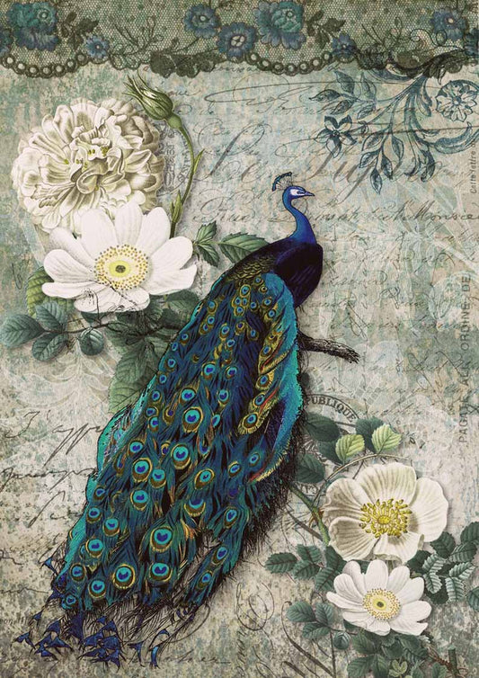 Decoupage Queen Rice Paper PEACOCK MAJESTY