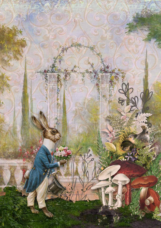 Decoupage Queen Rice Paper GENTLEMAN BUNNY