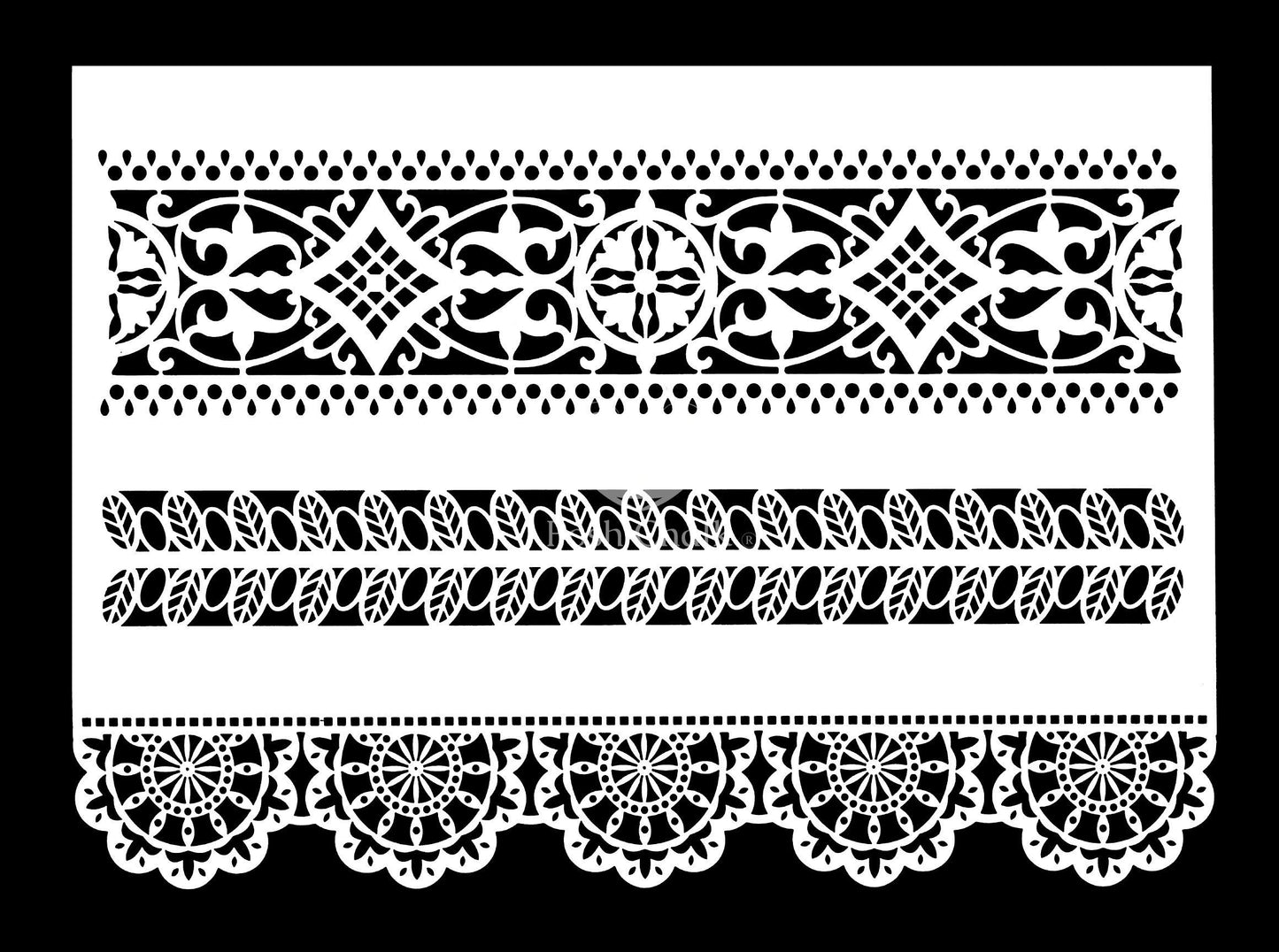 Posh Chalk LACE BORDER Stencil