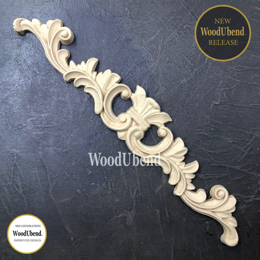 Wood U Bend Pack of 2 PEDIMENTS  WUB 6044   12.87" × 2.2"